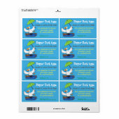 Funny duck dansend cartoon illustratie eikarton etiket (Full Sheet)