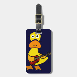 Funny Duck die Guitar Primitive Art speelt Bagagelabel
