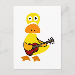Funny Duck die Guitar Primitive Art speelt Briefkaart