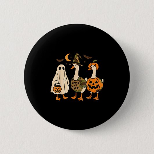 Funny Duck Duck Boo Halloween Costume Duck Ronde Button 5,7 Cm (Voorkant)