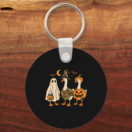 Funny Duck Duck Boo Halloween Costume Duck Sleutelhanger (Voorkant)