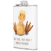 Funny Duck Flask Smile - Aangepaste tekst Heupfles (Links)