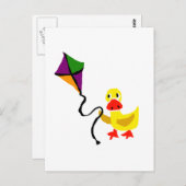 Funny Duck Flying Colorful Kite Briefkaart (Voorkant / Achterkant)