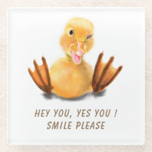 Funny Duck Glass Onderzetter Smile - Aangepaste te