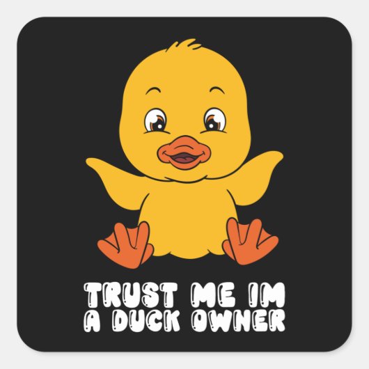 Funny Duck Graphic Vierkante Sticker (Voorkant)