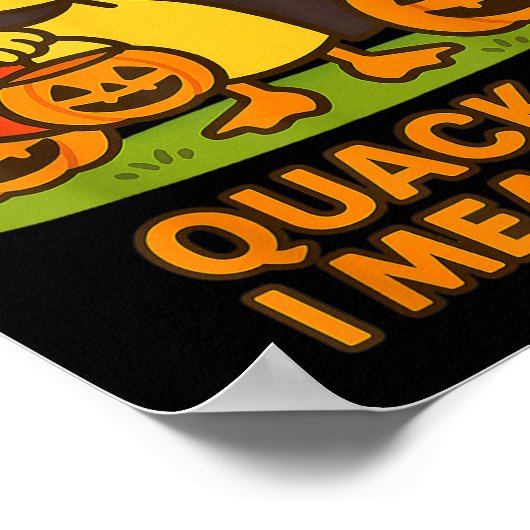 Funny Duck Halloween Costume – Quack I Mean Boo Qu Poster (Hoek)