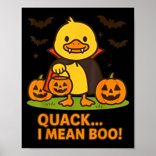 Funny Duck Halloween Costume – Quack I Mean Boo Qu Poster (Voorkant)