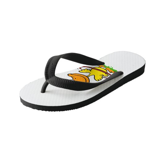 Funny duck hoepel | Achtergrondkleur kiezen Kinder Teenslippers (Schuin)