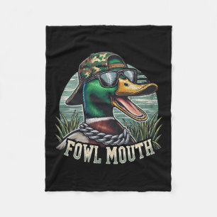 Funny Duck Hunter Shirt Vogel Mond Eend Jacht Go Fleece Deken