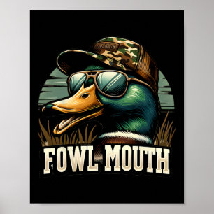Funny Duck Hunter Shirt Vogel Mond Eend Jacht Go Poster