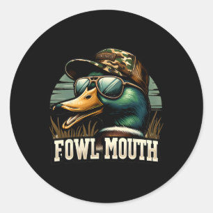 Funny Duck Hunter Shirt Vogel Mond Eend Jacht Go Ronde Sticker