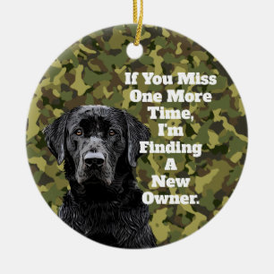Funny Duck Hunting Black Lab Camo Kerstmis Keramisch Ornament