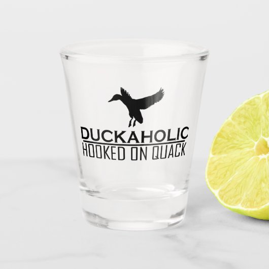 Funny Duck Hunting Duckaholic Shot Glas (Voorkant)