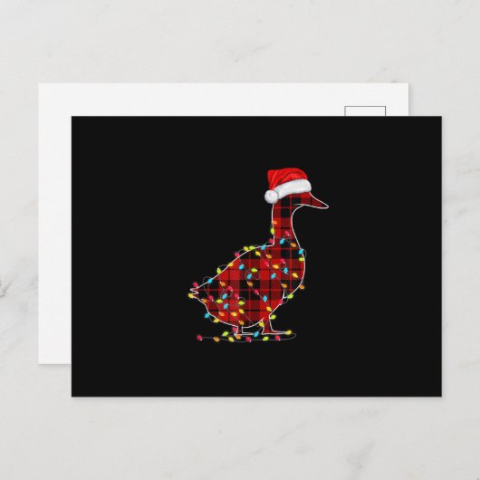 Funny Duck Kerstlight Red Pset Matching Aankondigingskaart (Voorkant / Achterkant)