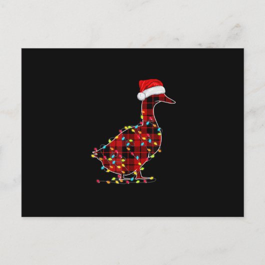 Funny Duck Kerstlight Red Pset Matching Aankondigingskaart (Voorkant)