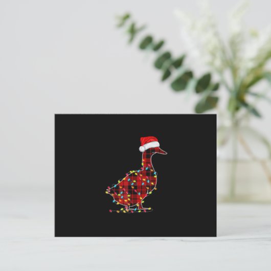 Funny Duck Kerstlight Red Pset Matching Aankondigingskaart (Staand voorkant)