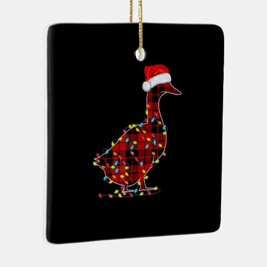 Funny Duck Kerstlight Red Pset Matching Keramisch Ornament (Rechts)