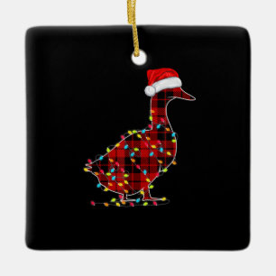 Funny Duck Kerstlight Red Pset Matching Keramisch Ornament
