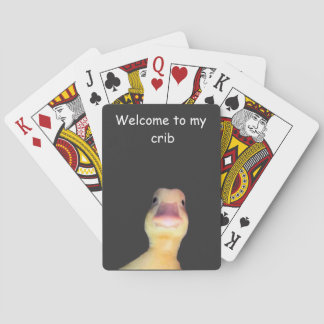 Funny Duck Meme – “Welcome to My Crib” Cute Animal Pokerkaarten