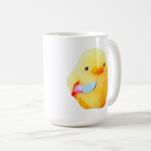 Funny Duck Meme with Knife for Meme Lovers Mug (Devant droit)