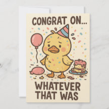 Funny Duck Party Greeting Card - Congrats On...