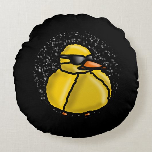Funny duck rond kussen (Voorkant)