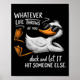 Funny Duck Shirt Funny Quote Graphic T - shirts vo Poster