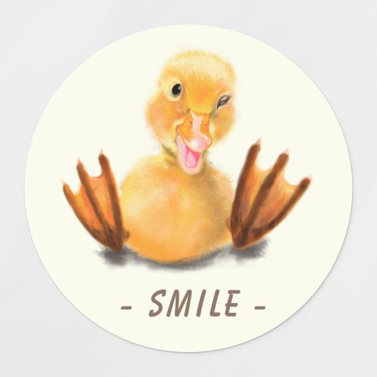 Funny Duck Stickers Smlie - Aangepaste tekst (Design 1)