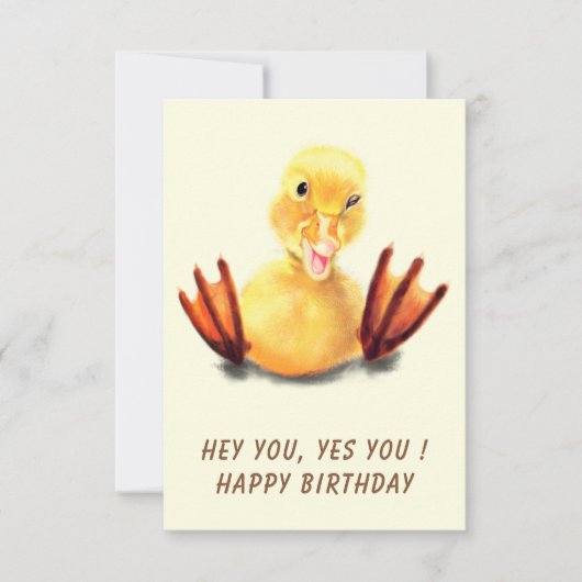 Funny Duck Verjaardag Kaart - Aangepaste tekst (Voorkant)