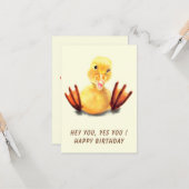 Funny Duck Verjaardag Kaart - Aangepaste tekst (Voorkant / Achterkant in situ)