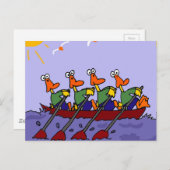 Funny Ducks in a Row Cartoon Briefkaart (Voorkant / Achterkant)