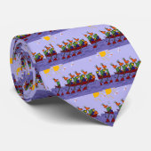 Funny Ducks in a Row Cartoon Stropdas (Opgerold)