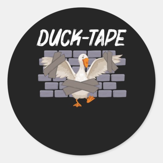 Funny Duct Tape Humor Duck Dier Sarcastisch Ronde Sticker (Voorkant)