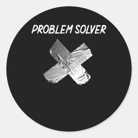 Funny Duct Tape Joke Lazy Sarcastic Husband vader Ronde Sticker (Voorkant)