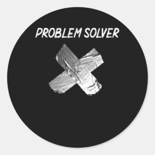 Funny Duct Tape Joke Lazy Sarcastic Husband vader Ronde Sticker