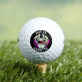 Funny Dudette Skull Pop Art Golfballen