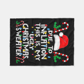 Funny Due To Inflation Ugly Christmas Sweaters For Fleece Deken (Voorkant (Horizontaal))