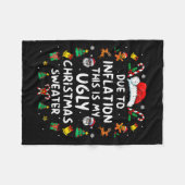 Funny Due To Inflation Ugly Christmas Sweaters For Fleece Deken (Voorkant (Horizontaal))