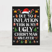 Funny Due To Inflation Ugly Christmas Sweaters For Kaart (Voorkant)