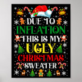 Funny Due To Inflation Ugly Christmas Sweaters For Poster (Voorkant)