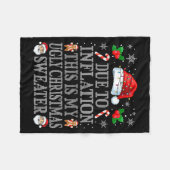 Funny Due To Inflation Ugly Christmas Sweaters Men Fleece Deken (Voorkant (Horizontaal))