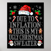 Funny Due To Inflation Ugly Christmas Sweaters Men Poster (Voorkant)