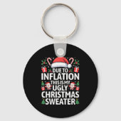 Funny Due To Inflation Ugly Christmas Sweaters Men Sleutelhanger (Voorkant)