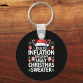 Funny Due To Inflation Ugly Christmas Sweaters Men Sleutelhanger (Voorkant)