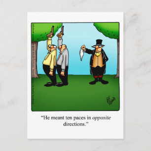 Funny "Dueling Humor" Briefkaart