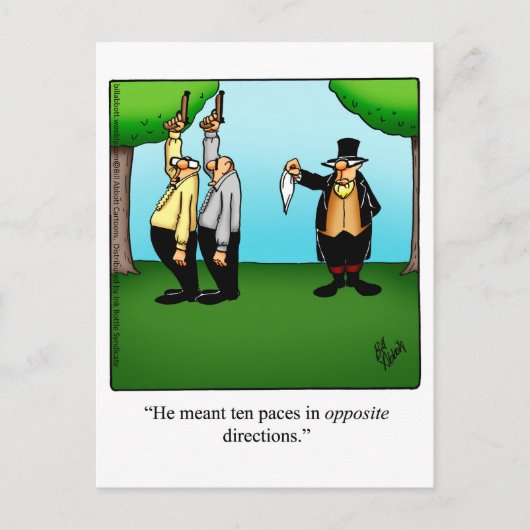 Funny "Dueling Humor" Briefkaart (Voorkant)