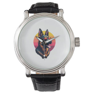 Funny Duitse Herdershond Ontwerp Kunst Kostuum Out Horloge