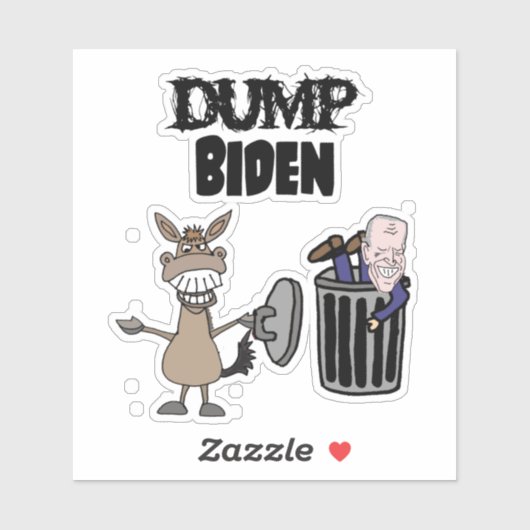 Funny Dump Biden Politieke Cartoon Sticker (Vel)