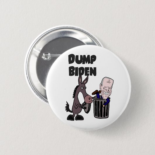 Funny Dump Joe Biden Cartoon Ronde Button 5,7 Cm (Voorkant /achterkant)