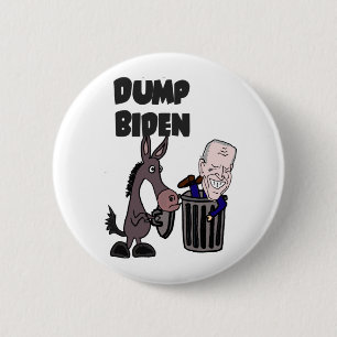 Funny Dump Joe Biden Cartoon Ronde Button 5,7 Cm